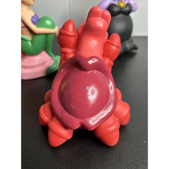 Vintage The Little Mermaid Bath Toy Lot - Ursula Flounder Sebastian Figures - Picture 12 of 16